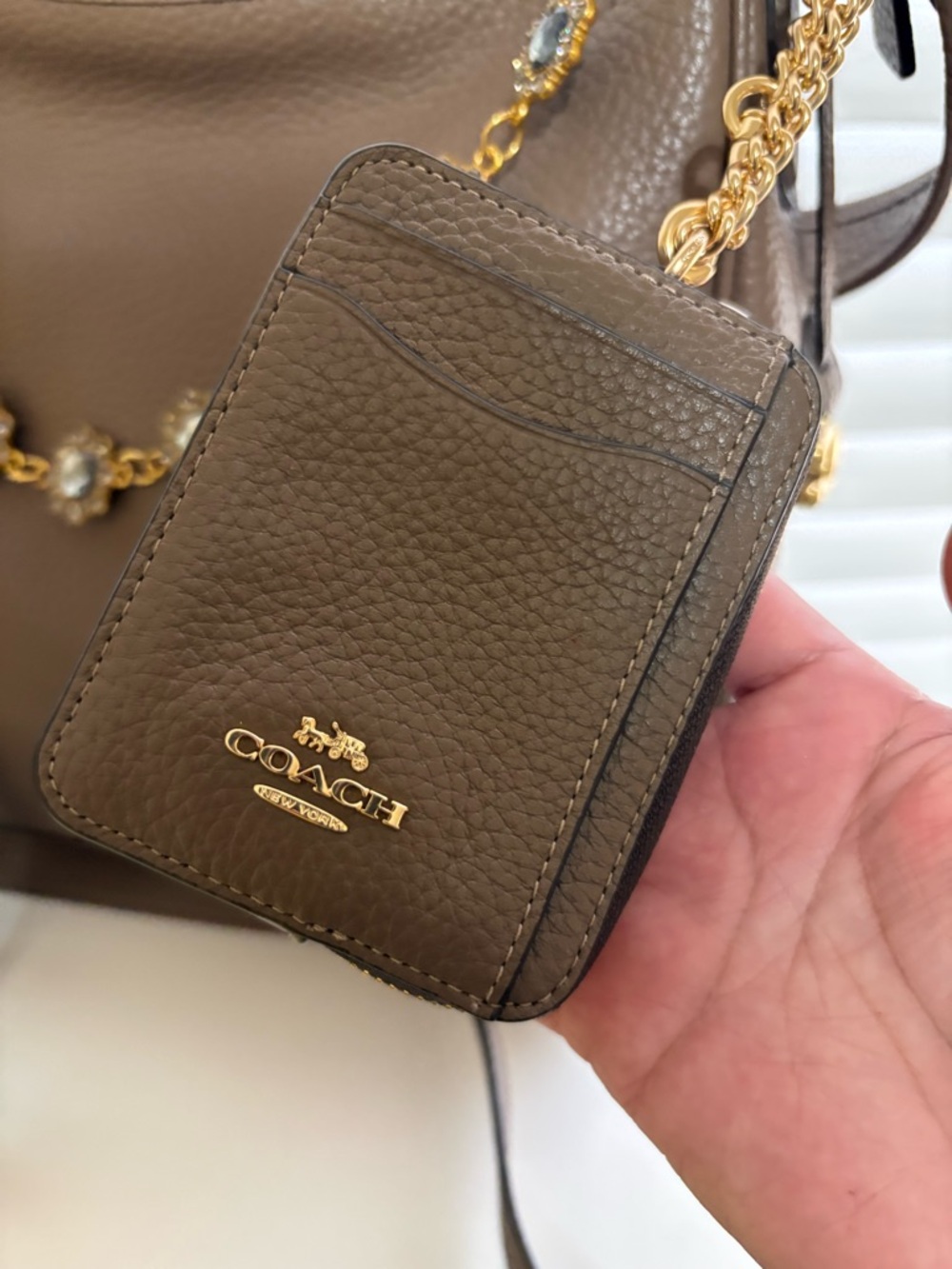 ✨🤎Coach Cary Bag In Dark Stone With Matching Wallet - Picture 5 of 11